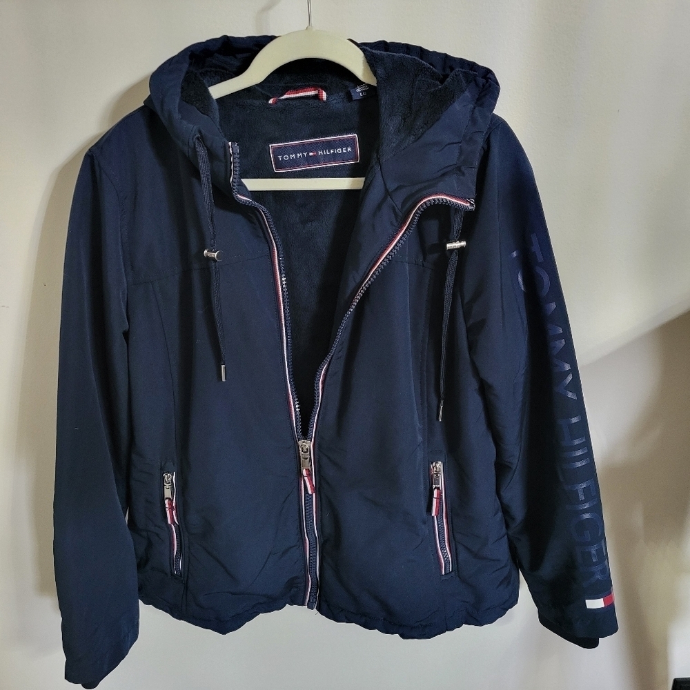 Tommy Hilfiger Navy Soft Shell Jacket, Size Large